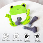 Hollypet Squeaky Hide and Seek Dog Toys for Small and Medium Dogs, Frog | Interactive Plush Stuffed Dog Squeak Toys for Small Medium Sized Dogs and Non-Aggressive Chewers, Puppy Teeth Clean Chew Toys