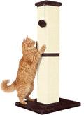 Cat Scratching Post for Indoor Cat, 32 Inch Large Cat Scratcher | Sisal Cat Scratcher with Sturdy Base for Cat Adults, Cat Scratch Post with Vertical Stretch Space, Beige
