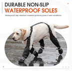 Waterproof Dog Suspender Boots Non-Slip for Small Medium (Black XXL | Dog Paw Protectors for Outdoor Walking Stay-On,Dirt-Proof Comfortable Booties