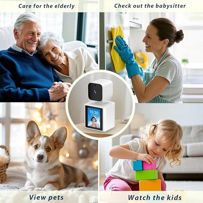 Two-Way Video Camera,Pet Dog Camera 1080P Dome Camera CS10 | Security Camera Indoor，Monitor for Elderly/Baby/Nanny/Pet/Dog with app, Pan/Tilt WiFi Cameras, Night Vision,
