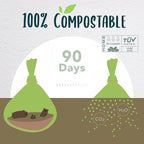 Dog Poop Bag with Handles, Compostable Pet Waste Bags, Easy-Tie, Vegetable-Based Eco-Friendly, Unscented, Extra Thick, Leak Proof, Fits for Dogs and Cat Scoops, 240 Refill Bags, bulk pack