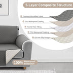 100% Waterproof Couch Cover for Dogs with Non-Slip & Side Pockets 68", Furniture Protector Sofa Covers, Washable Cushion Covers for Pets Kids Cat-3 Cushion Couch Darkgrey