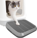 Cat Ramp for Litter Box, Anti-Tracking Litter Trapper, Dark Gray | Litter Box Step for Kittens & Senior Cats, 0.2-in Filter Holes, Non-Slip Base, Easy-Rinse ABS, Fits Most Litter Boxes