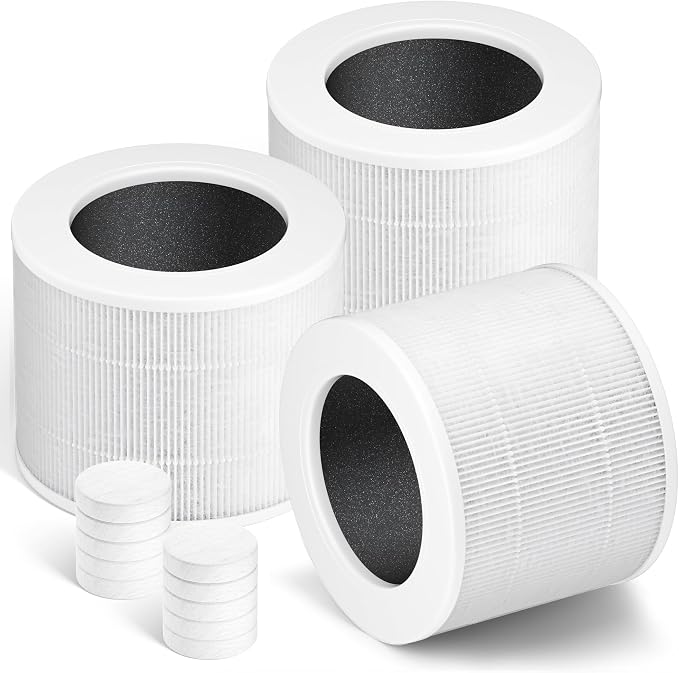 Core Mini Filter Replacement for LEVOIT Core mini-P Air Purifier,3 Pack | 3 Filter & 10 Fragrance Sponge，3-in-1 Great High-Efficiency Materials With Activated Carbon，White，by Improvedhand