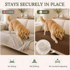 Smiry Velvet Couch Cover for Dogs, Non Slip Soft Sofa Protector for Pets | Washable Sofa Cover for Cats, Cozy Furniture Protector Against Pet Hair, Scratches, Fits Sectional Sofa(Brown, 36"x63")