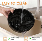 Ceramic Slow Feeder Dog Bowls Large Breed, 2 Cups, 8.3 Inch Black | 2 cups raised maze bowl slows fast eating for medium and large dogs; heavy ceramic, non-slip and dishwasher safe.