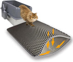Cat Litter Box Mat Double Layer Trapping Mat Easy-Clean Waterproof Urine Proof(Gray 30x22in)