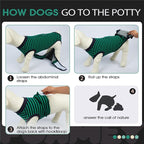 FUAMEY Dog Surgery Recovery Suit, Surgical Suit for Dogs Onesie for Surgery | Cone Alternative after Surgery, Abdominal Wound Protector, Onesie for Dogs after Surgery Spay Neuter, Green Black Stripes XS
