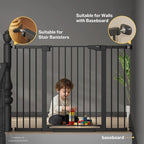 Cumbor 36 in Extra Tall Baby Gate for Stairs, 29.7-51.5 in Dog Gate Black | Mom's Choice Awards Winner, Auto Close and Double Lock Child Gate for Toddlers & Pets, Pressure or Hardware Mounted
