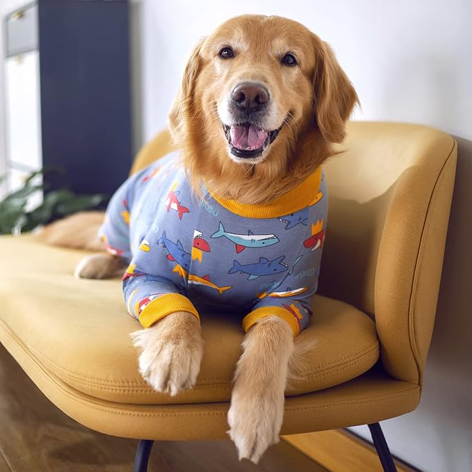 Dog Recovery Suit After Surgery Female Male, Medium Large Dog Neuter Shirt Cone Alternatives Prevent Licking Surgical Onesies (Grey Shark, 4XL)