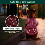 Kuoser Dog Life Jacket, High Flotation Reflective Dog Life Vest, Pink, XS | Adjustable Dog Lifejackets for Small Medium Large Dogs, Lifevest with Rescue Handle for Swimming, Boating, Lake, Beach & Pool