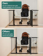 Babelio 36-57" Extra Wide Baby Gate for Stairs No Drilling, Dog Gate Indoor | Pressure/Wall Mount; Triple-lock System; Auto-close; 200N Impact Tested; Easy Install for Doorways, Kitchen, Hallway, Black