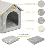 Jiupety Dog House Indoor, XL Size Indoor Dog House for Medium and Large Dog, Warm Cave Sleeping Nest Bed for Cats and Dogs, Gray