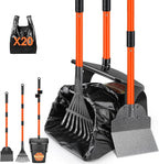 SlowTon Dog Pooper Scooper - 37.4" Long Metal Handle Adjustable Rake & Spade & Swivel Bin with 20 Waste Bags, Portable Pooper Scooper for Gravel Lawn Grass, Suit for Small Medium Large Dog | Adjustable, Portable, Non Breakable, with 20 Waste Bags, Swiv...