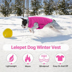 Lelepet Reversible Dog Coat Windproof Dog Puffer Jacket Lightweight Vest | Warm Puffer Vest for Winter Coats for Small Dogs Adjustbale Hook & Loop Pet Apparel with Leash Hole, Chihuahua, Shih Tzu, S