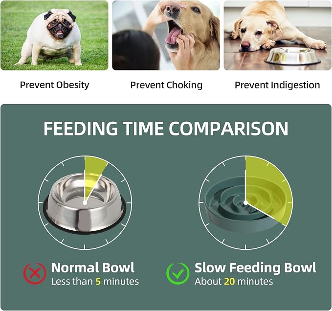 Havniva Slow Feeder Dog Bowls, Ceramic Dog Bowl Slow Feeder for Fast Eater | 1.6 Cups Puzzle Dog Food Bowl, Slow Feeding Bowls for Medium Dogs, Non-Slip Rubber Base, Anti-Choking