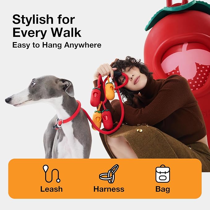 VETRESKA Citrus Scented Dog Poop Bags, 540 Counts, Leak Proof and Large | Extra Thick Pet Waste Bags for Dogs Walking, Cat Litter (36 Refill Rolls), Orange