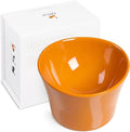 Elevated Cat Bowls for Water – Whisker & Neck Fatigue Shallow Cat Dishes – Raised Bowl for Indoor Cats – Vet-Recommended Height, Food-Grade Melamine – Non-Slip & Dishwasher-Safe – 8 oz Orange