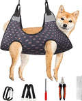 Supet Dog Grooming Hammock for Nail Trimming, Pet Grooming Hanging Harness | Restraint Dog Leashes Sling, Stress-Free Animal Holder Set for Clipping Nails, Ear & Eye Cleaning, Medicine(Black Currant,XL)