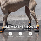 Dog Shoes for Large Dogs,Waterproof Dog Booties for Hot Pavement Winter Snow,Anti-Slip Dog Boots Paw Protector with Reflective Strips for Outdoor Walking Hiking (Black,2.15")