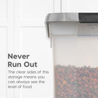 IRIS USA Dog Food Storage Container, Up to 50 lbs, Clear/Gray, Made in USA | Wheels for Mobility, Airtight Seal, BPA-Free, Best for Bird Seed, Cat food, Cat Litter, Chicken Feed, Pellets