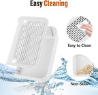 Cat Step for Litter Box, Litter Box Ramp with Filter Function, White | Cat Litter Box Step for Kitten & Elderly Cats, Washable Double Layer Litter Catcher, Non-Slip Litter Catcher, Easy to Clean