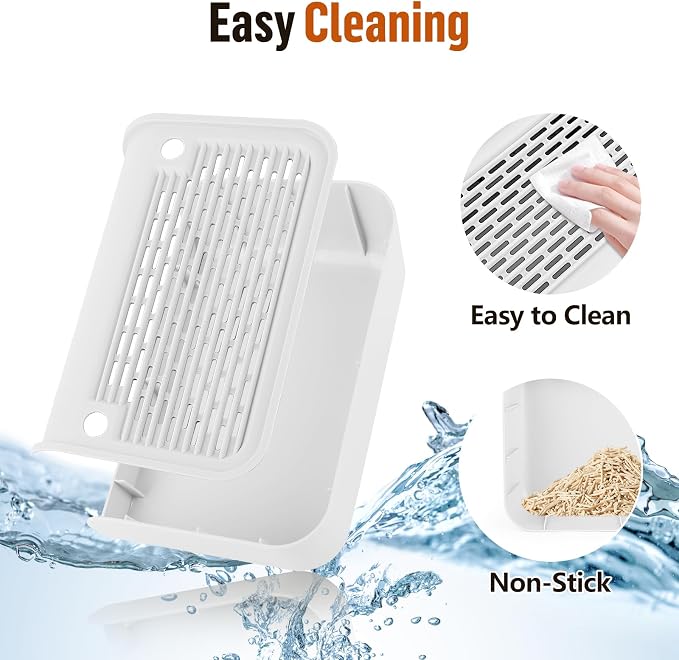 Cat Step for Litter Box, Litter Box Ramp with Filter Function, White | Cat Litter Box Step for Kitten & Elderly Cats, Washable Double Layer Litter Catcher, Non-Slip Litter Catcher, Easy to Clean