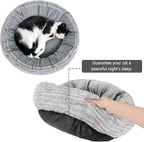CANMIL Cat Bed, Cat Bed for Indoor Cats, 20’’ Donut Cat Bed for Cats and Small Dogs, Washable Round Pet Bed, Indoor Use