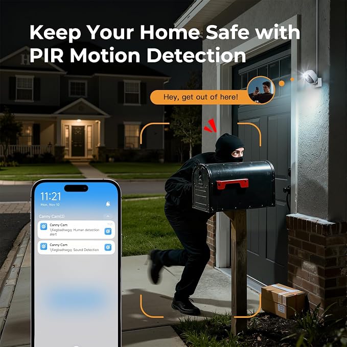 2K Cameras for Home Security Indoor/Outdoor,Inside Cameras for House/Baby/Elder/Pet,Wifi Camera,Plug&Play,Color Night Vision,2-Way Audio 24/7 Record,Support Cloud/Memory Card(Not Included),6.56ft Wire