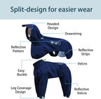 Dog Raincoat, Full-Body Hooded All-Weather Jacket, Waterproof and Windproof with Reflective Strips, Suitable for Large Dogs, XL