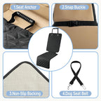 Dog Car Seat Extender with Seat Cover, Front & Back Seat Extender with Storage, Car Organizer for Large Dogs up to 120lbs