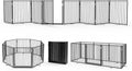 No Pawblems Full Metal Freestanding Dog Gate with Door, 30" Tall | Foldable Pet & Dog Fence for Stairs/Deck/Doorways, Indoor/Outdoor, Freestanding & Wall Mount, 208" Wide, 8 Panels, Black