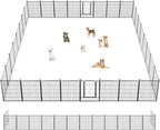 Dog Playpen 32 inch 32 Panels Indoor Outdoor Dog Pen for Medium/Small Dogs Heavy Duty Metal Dog Fence Outdoor for Yard, Puppy Playpen with Door Portable Pet Fence for RV Camping Yard