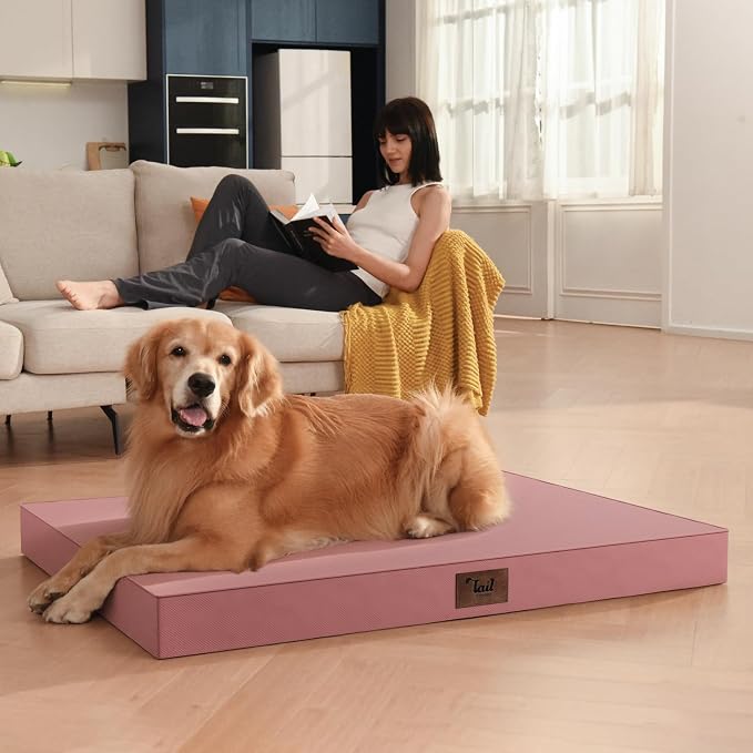 Waterproof Orthopedic Outdoor Dog Bed XL for Extra Large Dogs | Egg Crate Foam for Joint Support, TPU Waterproof Layer, Machine Washable 1680D Oxford Cover, 44 x 32 Inch, Up to 90 lbs
