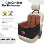 GL GLENSLAVE Dog Car Seat for Small/Medium Dogs Under 35lbs,Memory Foam Dog Booster Seats,Detachable and Washable Traval Pet Car Seat, Dogs Bed with 2 Safety Belts(Balck/Brown)
