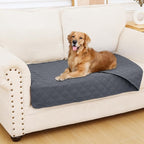 Smiry Waterproof Reversible Pet Couch Covers for Dogs | Pet Friendly, Soft Fabric, Washable Sofa Furniture Protector for Dogs Cat Kids, Checkered (30"x53", Dark Grey/Dark Grey)