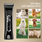 Tife Low Noise Dog Clipper – Cordless Pet Grooming Kit with Rechargeable Battery, Quiet Electric Hair Trimmer for Thick Coats, Adjustable Blade Pet Shaver for Dogs & Cats(Black)