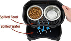 Neater Feeder Express Mess Proof Dog Bowls Elevated for Small Breeds Under 15 Lb, Made in USA, No Spill Raised Dog Food Bowl Stand, Stainless Steel Food and Water Bowl Set, Feeding Station, Black