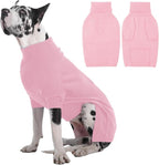 IECOii Great Dane Sweater,5XL Extra Large Sweater for Giant Breed Dogs in Winter,Turtleneck Cold Weather Knit Clothes,Machine Washable,Elastic Pullover for Saint Bernard,Mastiff (Pink,XXXXXL)