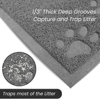 Andalus Jumbo Cat Litter Mat, Pack of 1 - Waterproof, Non-Slip & Easy to Clean Cat Litter Box Mat for Extra Efficient Pet Litter-Trapping, Grey (47” X 35”)