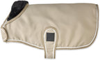 Pet Passion Breeze II - The Windbreaker, Water Resistant Pet Raincoat, Vegan Fur and Lined Pet Jacket for Small, Medium, Large Dogs, Khaki, Small (10-25 lbs)