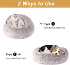 Dog Beds for Small Dogs, Cat Bed Cave, Washable Cute Cat Bed, Cozy Nook Pet Bed for Dogs or Cats, Anti-Slip Puppy Bed Fits up to 12 lbs Pets(Coffee, 20" x 20")