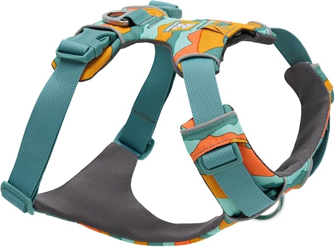 Ruffwear, Front Range Dog Harness, Reflective Soft Padded Everyday Harness with Dual Leash Clips, Adjustable and Lightweight Fit for Training or Walking for All Dogs, Spring Mountains, XX-Small