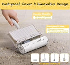 Lint Roller 6.3" with Self-Storing Cover, 240 Sheets Extra Sticky | 4 refills. Self-storing dust cover, Store anywhere – no mess. Picks pet hair, dust, debris from sofas, bedding, carpets, car.