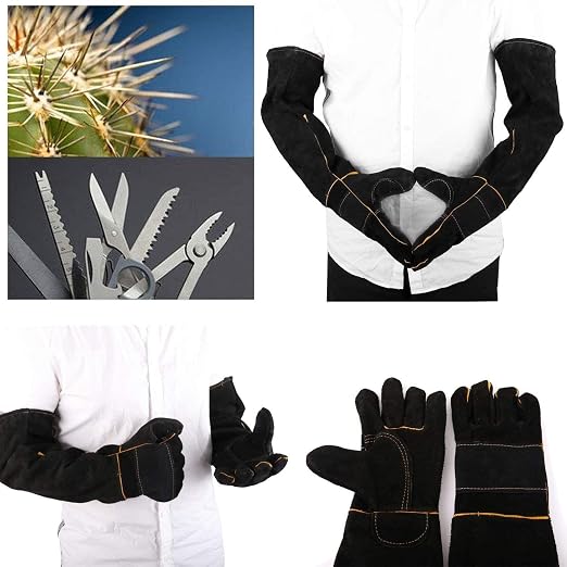 AOWPFVV Animal Handling Gloves Bite Proof for Dogs,Cats, 23.6in Large | Falconry,Birds,Snake,Reptile,Vets, Groomers & Animal Control