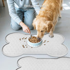 PWTAA Dog Food Mat Anti-Slip Silicone Dog Bowl Mat Thicker Pet Placemat Waterproof Cat Feeder Pad with Raised Edge Puppy Kitten Feeding Mats Suitable Small Medium-Sized Dogs Cats Eating Tray - 2PCS
