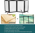ZJSF Freestanding Dog Fence Indoor, Foldable Dog Gate for Doorways, Stairs or Hallways, Sturdy Wood Extra Wide Pet Gate with Support Feet for The House, Black, 32 "Height-4 Panels