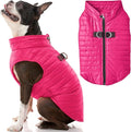 Gooby Puffer Vest - Pink, X-Large - Ultra Thin Zip Up Wind Breaker with Dual D Ring Leash - Water Resistant Small Dog Sweater Coat - Dog Clothes for Small Dogs or Medium Dogs
