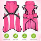 Dog Raincoat Waterproof Raincoats for Dog Reflective Dogs Rain Jackets with Hood Hoodie Pet Rain Poncho Coat for Small Medium Large Dogs Puppies S-XXL (Pink, XXL)