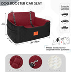 GL GLENSLAVE Dog Car Seat for Medium/Large Dogs, Dog Booster Seat for Pet Under 50lbs or 2 Small Dogs, Detachable and Washable Pet Car Bed, Multi-Functional Pet Booster Seat for Backseat(Black/Red)